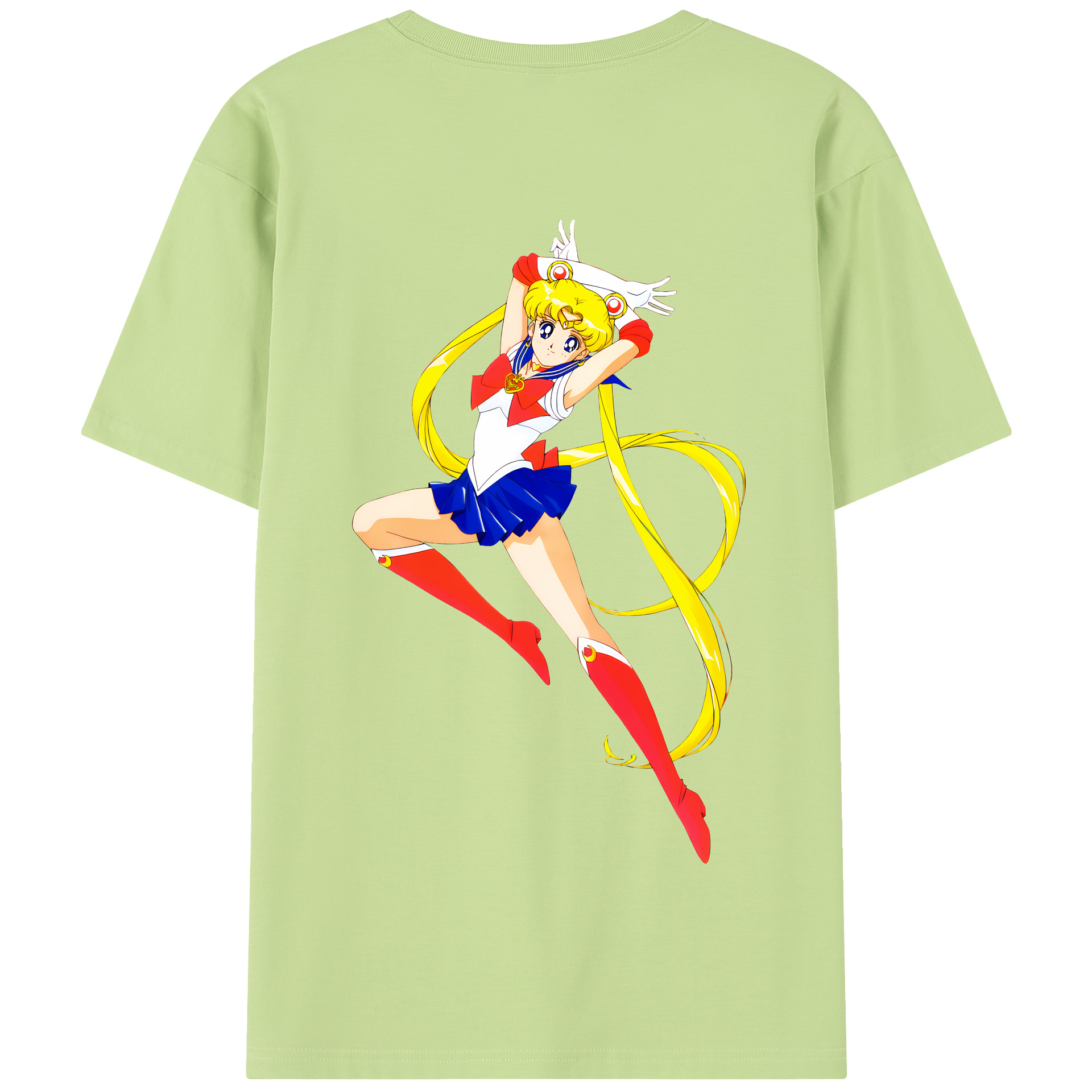 （画像用） 美少女戦士セーラームーン 月野 うさぎ つきの うさぎ Sailor Moon Tsukino Usagi 綿100％半袖Tシャツ（背面プリント）